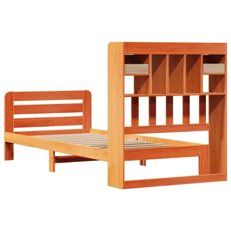 Boekenkastbed van massief grenenhout met optimale totale afmetingen - Bedden & bedframes