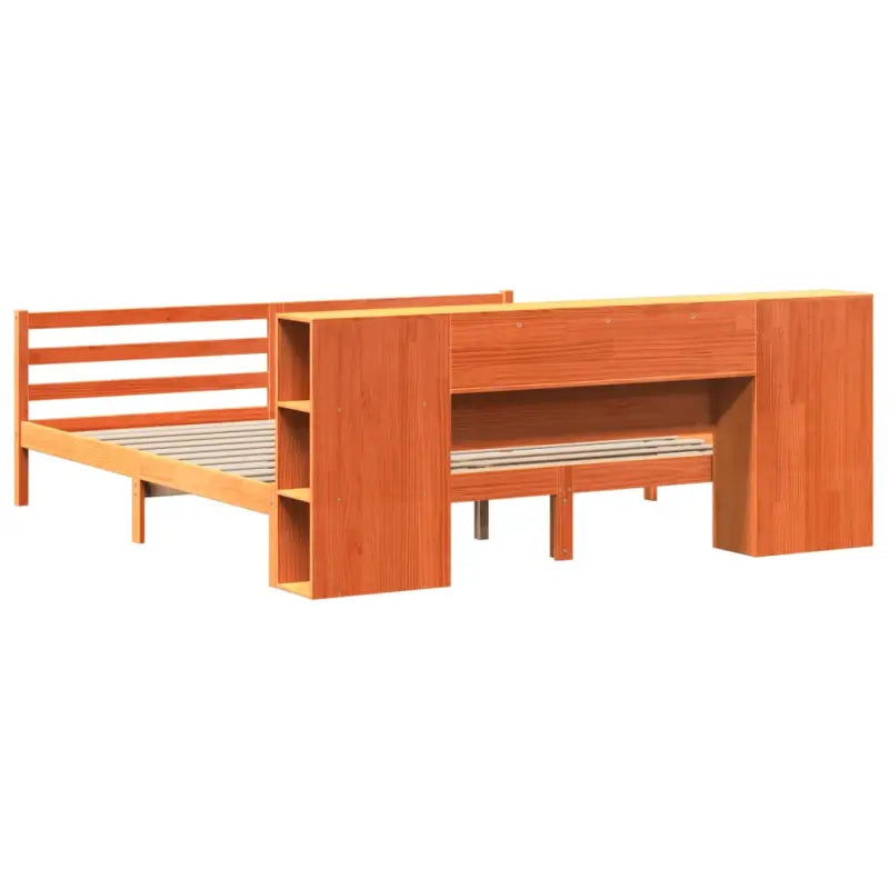Boekenkastbed van massief grenenhout met optimale totale afmetingen - Bedden & bedframes