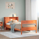 Boekenkastbed van massief grenenhout met optimale totale afmetingen - Wasbruin / 90 x 200 cm - Bedden & bedframes