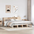 Boekenkastbed van massief grenenhout met optimale totale afmetingen - Bruin / 180 x 200 cm - Bedden & bedframes