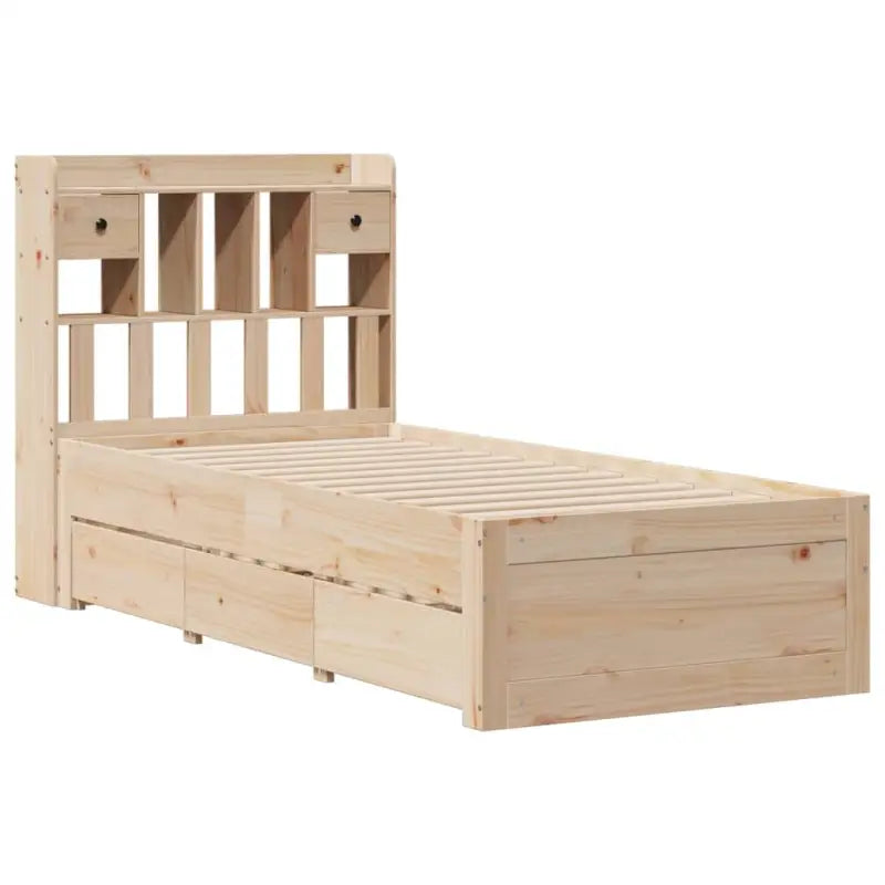 Boekenkastbed van massief grenenhout met optimale totale afmetingen - Bedden & bedframes