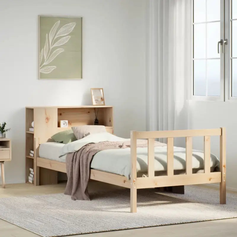 Boekenkastbed van massief grenenhout met optimale totale afmetingen - Bedden & bedframes