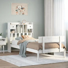 Boekenkastbed van massief grenenhout met optimale totale afmetingen - Wit / 75 x 190 cm - Bedden & bedframes