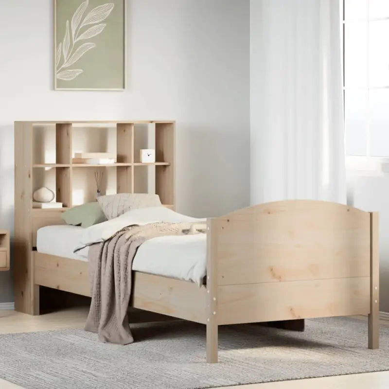 Boekenkastbed van massief grenenhout met optimale totale afmetingen - Naturel / 100 x 200 cm - Bedden & bedframes