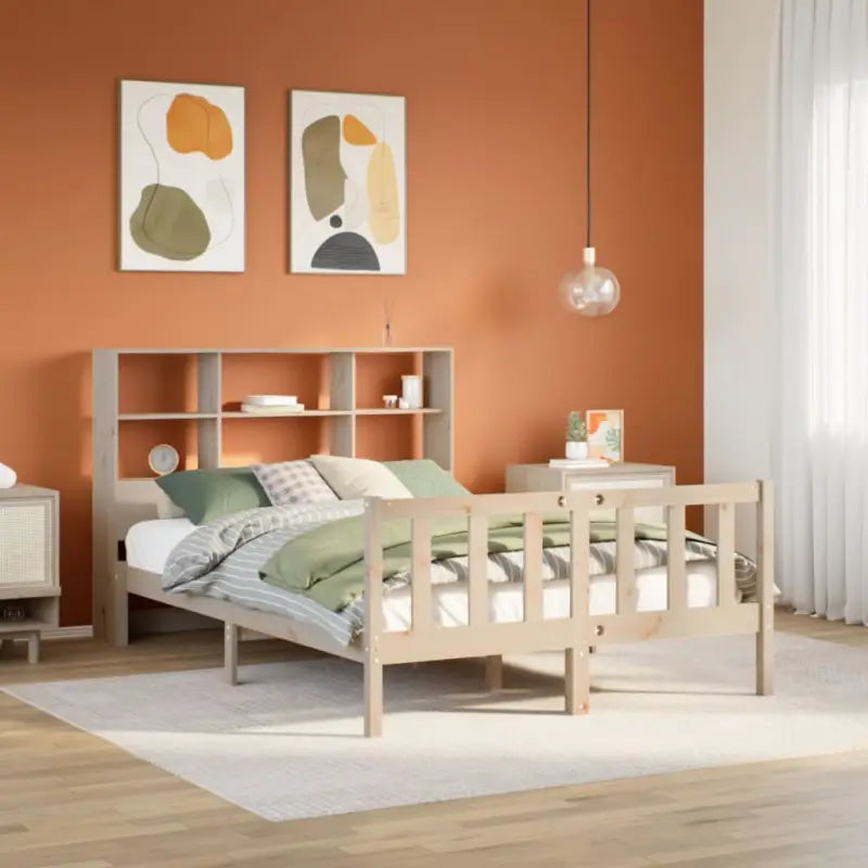 Boekenkastbed van massief grenenhout met optimale totale afmetingen - Naturel / 135 x 190 cm - Bedden & bedframes