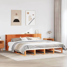Boekenkastbed van massief grenenhout met optimale totale afmetingen - Wasbruin / 180 x 200 cm - Bedden & bedframes
