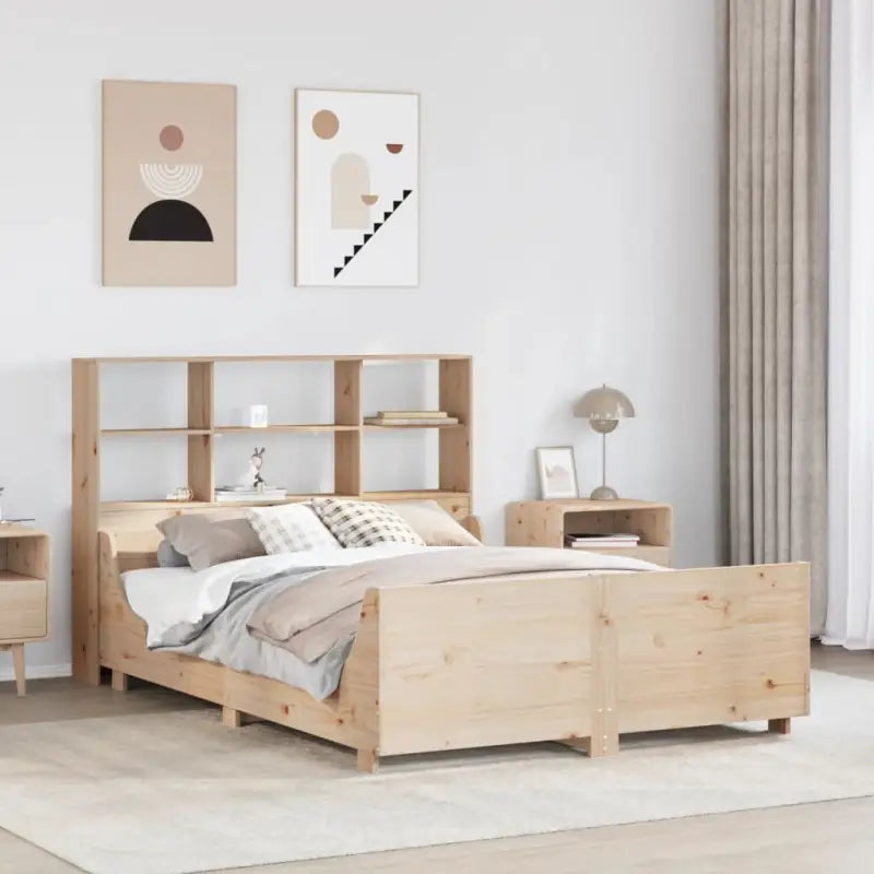 Boekenkastbed van massief grenenhout met perfecte totale afmetingen - Bruin / 150 x 200 cm - Bedden & bedframes