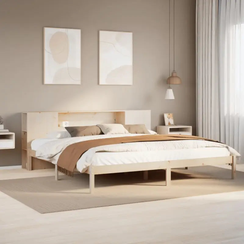 Boekenkastbed van massief grenenhout met perfecte totale afmetingen - Naturel / 180 x 200 cm - Bedden & bedframes