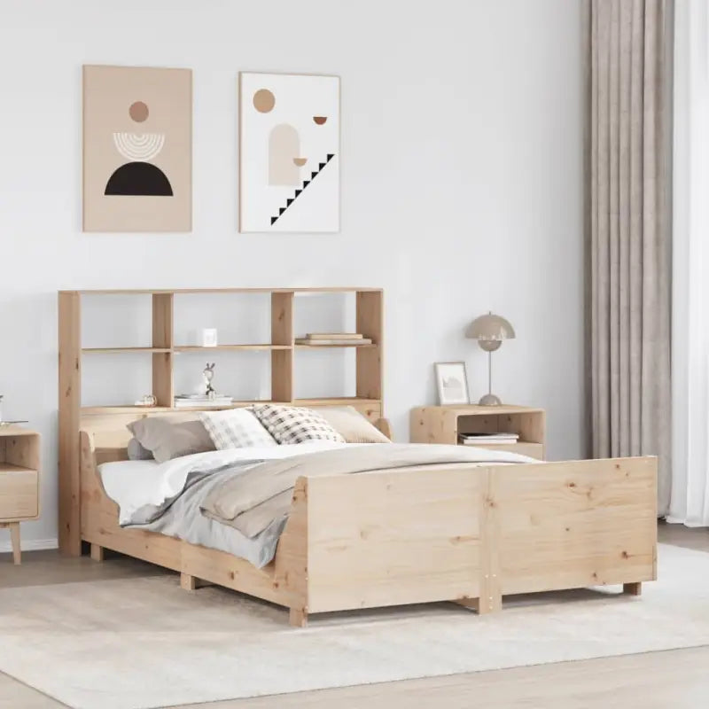 Boekenkastbed van massief grenenhout met perfecte totale afmetingen - Bruin / 160 x 200 cm - Bedden & bedframes