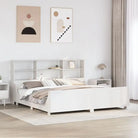 Boekenkastbed van massief grenenhout met perfecte totale afmetingen - Wit / 180 x 200 cm - Bedden & bedframes