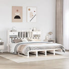 Boekenkastbed van massief grenenhout met praktische totale afmetingen - Wit / 200 x 200 cm - Bedden & bedframes