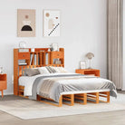 Boekenkastbed van massief grenenhout met praktische totale afmetingen - Wasbruin / 120 x 200 cm - Bedden & bedframes