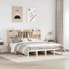 Boekenkastbed van massief grenenhout met praktische totale afmetingen - Naturel / 200 x 200 cm - Bedden & bedframes