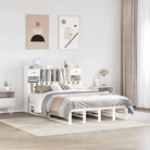Boekenkastbed van massief grenenhout met praktische totale afmetingen - Wit / 140 x 190 cm - Bedden & bedframes