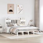 Boekenkastbed van massief grenenhout met praktische totale afmetingen - Wit / 180 x 200 cm - Bedden & bedframes