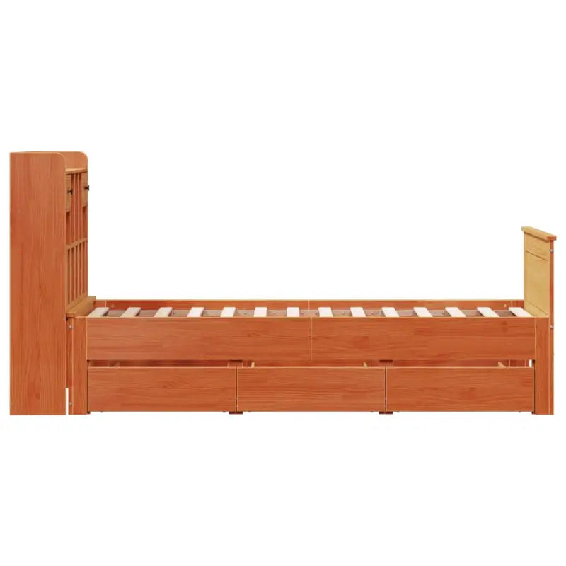 Boekenkastbed van massief grenenhout met ruime totale afmetingen - Bedden & bedframes