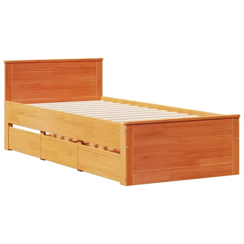 Boekenkastbed van massief grenenhout met ruime totale afmetingen - Bedden & bedframes