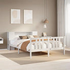 Boekenkastbed van massief grenenhout met ruime totale afmetingen - Wit / 160 x 200 cm - Bedden & bedframes
