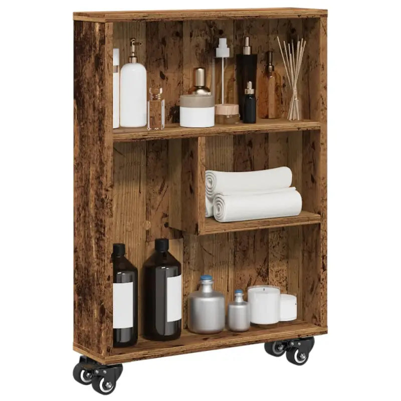Boekenkasten met open kant van bewerkt hout voor interieur - Oud hout / 1 - Boekenkasten