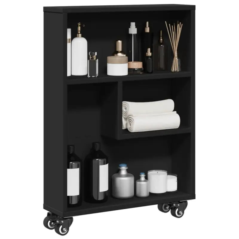 Boekenkasten met open kant van bewerkt hout voor interieur - Zwart / 1 - Boekenkasten