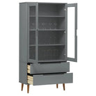 Boekenkasten van massief grenenhout met Scandinavisch design - Grijs / 1 - Boekenkasten