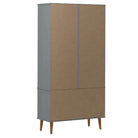 Boekenkasten van massief grenenhout met Scandinavisch design - Grijs / 1 - Boekenkasten