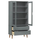 Boekenkasten van massief grenenhout met Scandinavisch design - Grijs / 1 - Boekenkasten