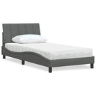 Boxspring nodig slaapcomfort met ademend vermogen en hanko montage vereist - Donkergrijs / 100 x 200 cm - Bedden &