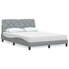 Boxspring nodig voor optimaal slaapcomfort met ademend vermogen - Lichtgrijs / 140 x 190 cm - Bedden & bedframes