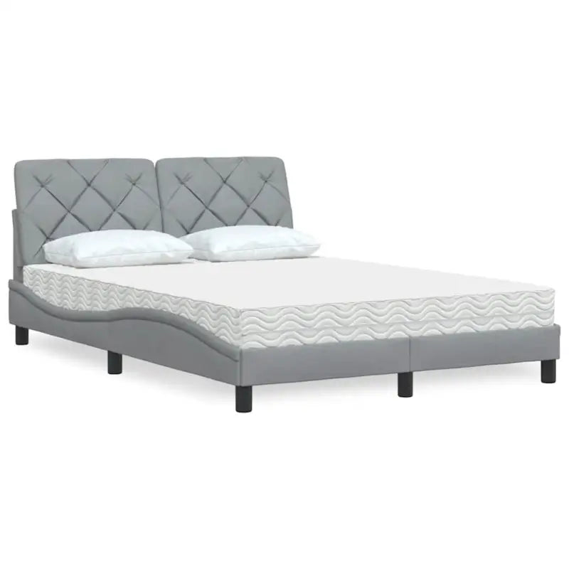 Boxspring nodig voor optimaal slaapcomfort met ademend vermogen - Lichtgrijs / 140 x 190 cm - Bedden & bedframes