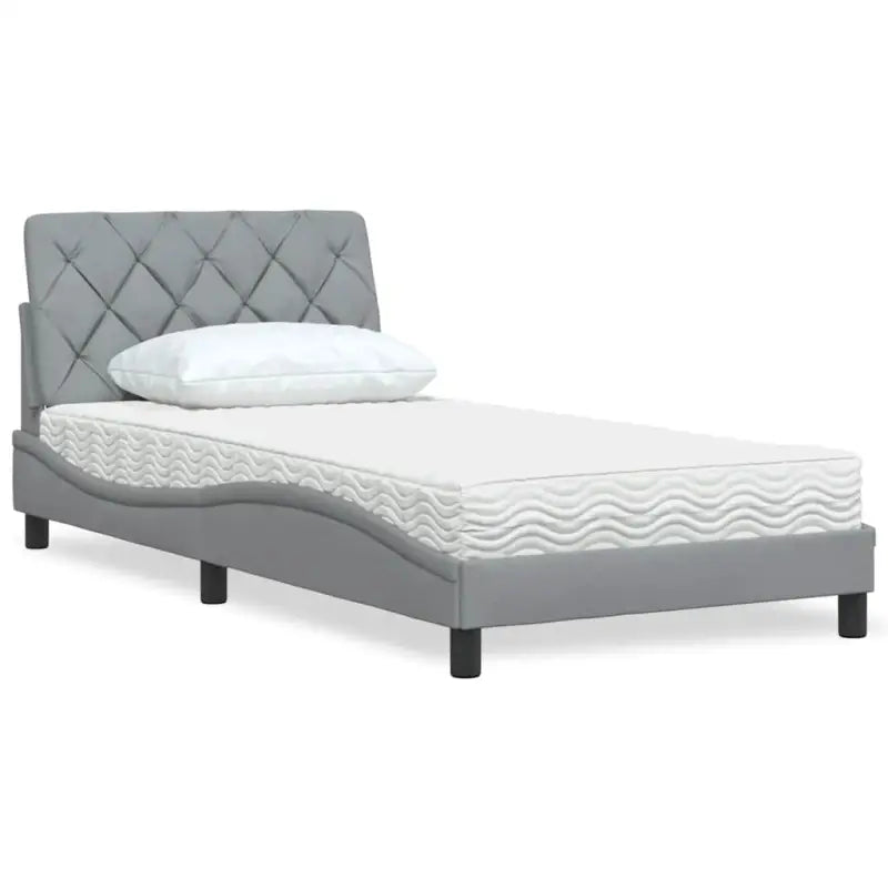 Boxspring nodig voor optimaal slaapcomfort met ademend vermogen - Lichtgrijs / 100 x 200 cm - Bedden & bedframes