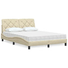 Boxspring nodig voor optimaal slaapcomfort met ademend vermogen - Crème / 140 x 190 cm - Bedden & bedframes
