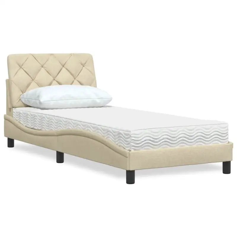 Boxspring nodig voor optimaal slaapcomfort met ademend vermogen - Crème / 90 x 190 cm - Bedden & bedframes