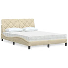 Boxspring nodig voor optimaal slaapcomfort met ademend vermogen - Crème / 120 x 200 cm - Bedden & bedframes