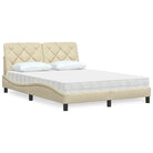 Boxspring nodig voor optimaal slaapcomfort met ademend vermogen - Crème / 140 x 200 cm - Bedden & bedframes