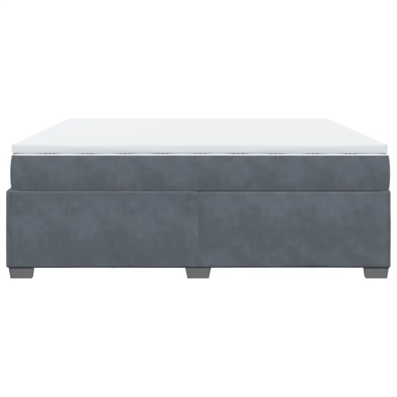 Boxspringbed in donkergrijs materiaal met massief grenenhout bouw - Bedden & bedframes