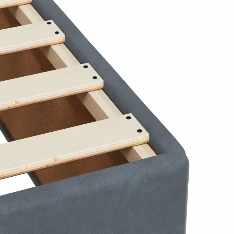 Boxspringbed in donkergrijs materiaal met massief grenenhout bouw - Bedden & bedframes