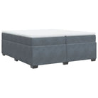 Boxspringbed in donkergrijs materiaal met massief grenenhout bouw - Bedden & bedframes