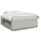 Boxspringbed in donkergrijs materiaal met zachte vulling voor rustgevende nachtrust - Lichtgrijs / 200 x 200 cm