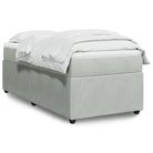 Boxspringbed in donkergrijs materiaal met zachte vulling voor rustgevende nachtrust - Lichtgrijs / 90 x 190 cm - Bedden