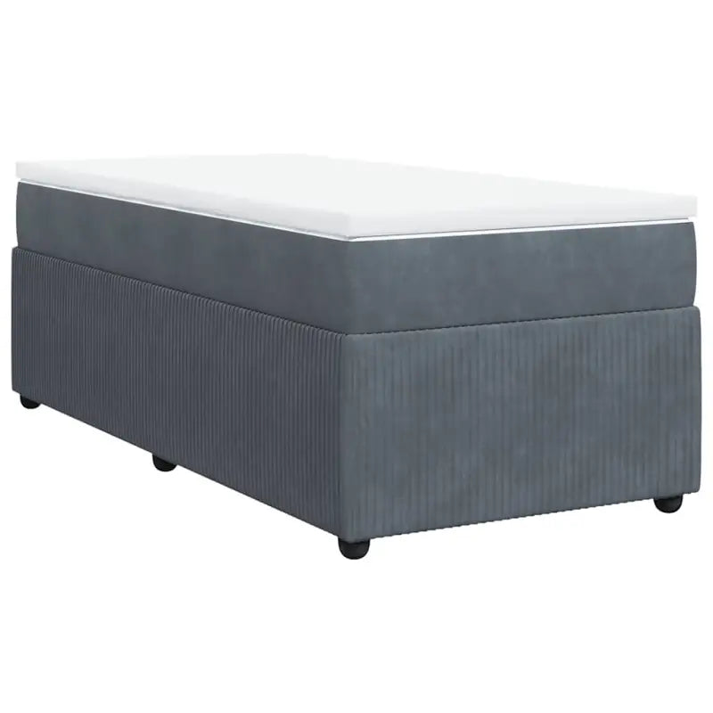 Boxspringbed in donkergrijs materiaal met zachte vulling voor rustgevende nachtrust - Bedden & bedframes