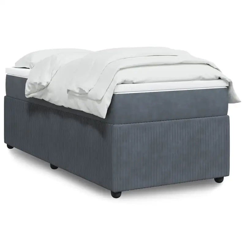 Boxspringbed in donkergrijs materiaal met zachte vulling voor rustgevende nachtrust - Donkergrijs / 80 x 200 cm