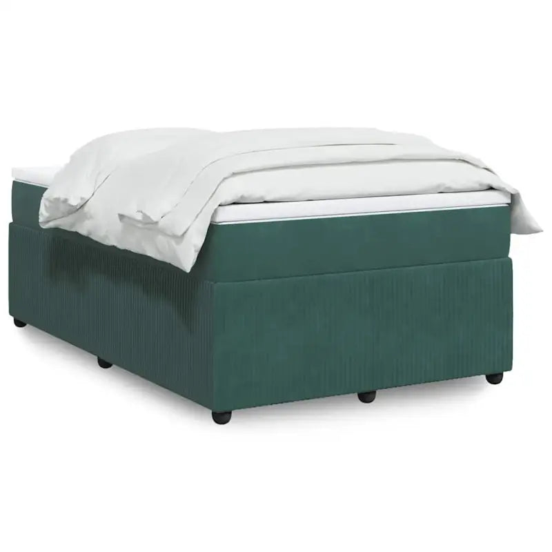 Boxspringbed in donkergrijs materiaal met zachte vulling voor rustgevende nachtrust - Donkergroen / 120 x 190 cm