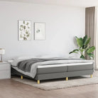 Boxspringbed in donkergrijs met multiplex lattenbodem en ademend materiaal - Bedden & bedframes