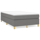 Boxspringbed in donkergrijs met multiplex lattenbodem en ademend materiaal - Donkergrijs / 120 x 190 cm / 35 cm