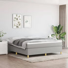 Boxspringbed in donkergrijs met multiplex lattenbodem en ademend materiaal - Lichtgrijs / 180 x 200 cm / 35 cm - Bedden