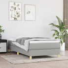 Boxspringbed in donkergrijs met multiplex lattenbodem en ademend materiaal - Lichtgrijs / 80 x 200 cm / 25 cm - Bedden