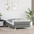 Boxspringbed in donkergrijs met multiplex lattenbodem en ademend materiaal - Bedden & bedframes