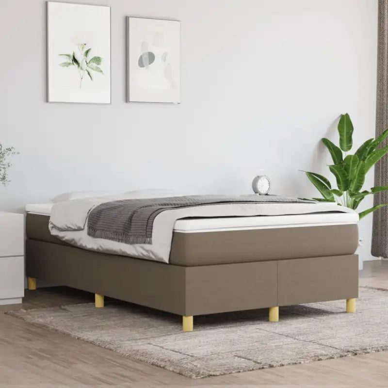 Boxspringbed in donkergrijs met multiplex lattenbodem en ademend materiaal - Bedden & bedframes