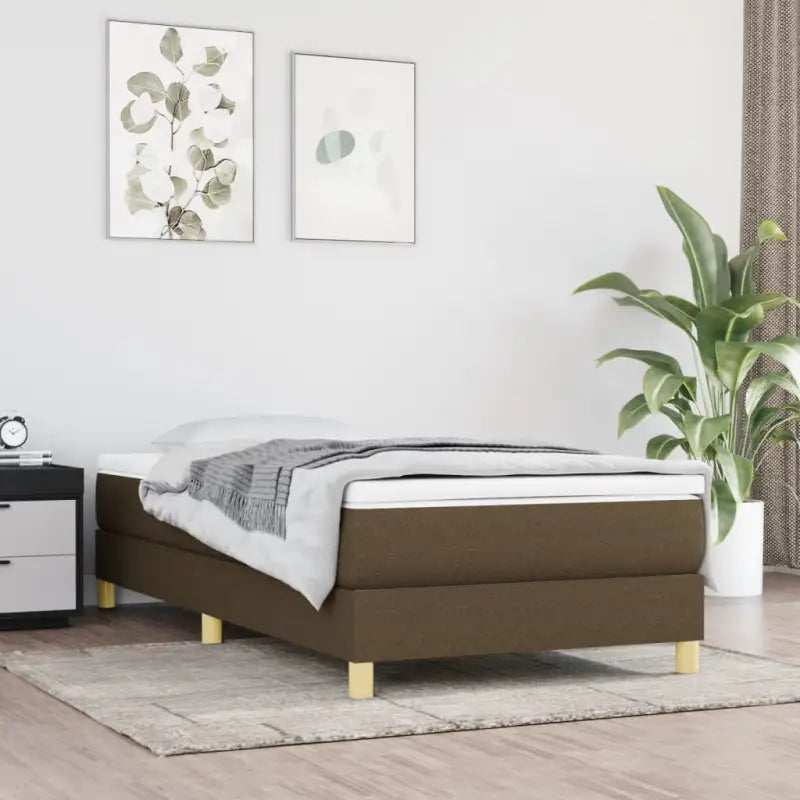 Boxspringbed in donkergrijs met multiplex lattenbodem en ademend materiaal - Bedden & bedframes